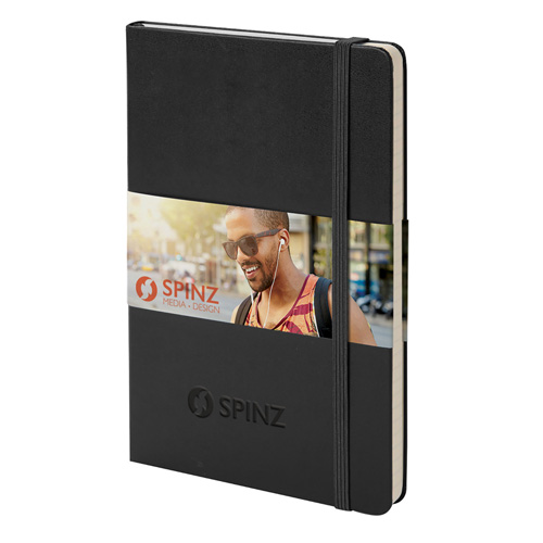 Classic Large Hard Cover Notebook - Ruled in black