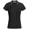 Tamil short sleeve women's sports polo in Solid Black