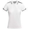 Tamil short sleeve women's sports polo in White