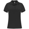 Monzha short sleeve women's sports polo in Solid Black