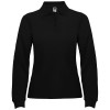 Estrella long sleeve women's polo in Solid Black