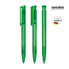 senator Super Hit Clear plastic ball pen with soft grip in vivid-green