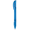 senator Hattrix Clear plastic ball pen with soft grip in blue