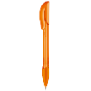 senator Hattrix Clear plastic ball pen with soft grip in orange