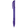 senator Hattrix Clear plastic ball pen with soft grip in purple