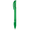senator Hattrix Clear plastic ball pen with soft grip in vivid-green