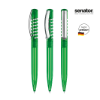 senator New Spring Clear plastic ball pen with metal clip in vivid-green