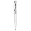 senator New Spring Clear plastic ball pen with metal clip in white