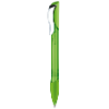 senator Hattrix Clear plastic ball pen with metal clip & soft grip in light-green
