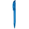 senator Challenger Clear plastic ball pen with soft grip in blue