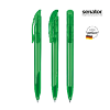senator Challenger Clear plastic ball pen with soft grip in vivid-green