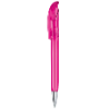 senator Challenger Clear plastic ball pen with metal tip in pink