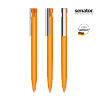 senator Liberty Soft Touch ball pen with metal clip in orange