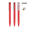 senator Liberty Soft Touch ball pen with metal clip in strawberry-red
