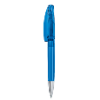 senator Bridge Clear plastic ball pen with metal tip in blue