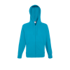 Lightweight Zip Hooded Sweatshirt in azure