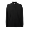 Premium Long Sleeve Pique Polo Shirt in black