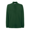 Premium Long Sleeve Pique Polo Shirt in forest-green