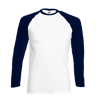 Contrast Long Sleeve Baseball T-Shirt in white-with-deep-navy