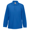 Kids Long Sleeve Pique Polo Shirt in royal-blue