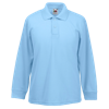 Kids Long Sleeve Pique Polo Shirt in sky-blue