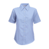 Lady Fit Short Sleeve Oxford Shirt in oxford-blue