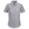 Lady Fit Short Sleeve Oxford Shirt in oxford-grey