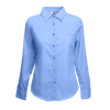 Lady Fit Long Sleeve Poplin Shirt in mid-blue