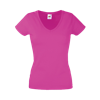 Lady Fit Value V Neck T-Shirt in fuchsia