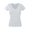 Lady Fit Value V Neck T-Shirt in heather-grey