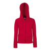 Lady Fit Zip Hooded Jacket in red