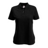 Lady Fit Poly Cotton Pique Polo Shirt in black
