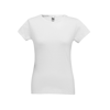 THC SOFIA WH. Women's fitted short sleeve cotton T-shirt. White in white