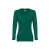 THC BUCHAREST WOMEN. Long-sleeved scoop neck fitted T-shirt for women. 100% carded cotton in emerald-green