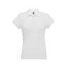 THC EVE WH. Short-sleeved fitted polo for women in 100% cotton in white