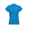 THC EVE. Women's polo shirt in skye-blue
