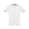 THC ROME WH. Men's Polo Shirt with contrast colour trim and buttons. White in white