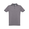 THC ROME. Men's Polo Shirt with contrast colour trim and buttons in grey