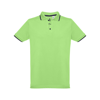 THC ROME. Men's Polo Shirt with contrast colour trim and buttons in lime-green