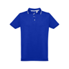 THC ROME. Men's Polo Shirt with contrast colour trim and buttons in navy