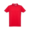 THC ROME. Men's Polo Shirt with contrast colour trim and buttons in red
