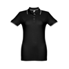 THC ROME WOMEN. Women's slim fit polo shirt in black