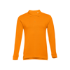 THC BERN. Men's long-sleeved 100% cotton piqué polo shirt with removable label in orange