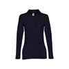BERN WOMEN. Women's long sleeve polo shirt in dark-blue