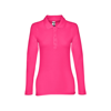 BERN WOMEN. Women's long sleeve polo shirt in pink