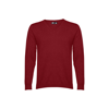 THC MILAN. Men's V-neck pullover in cotton and polyamide in blood-red