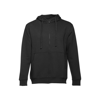 THC AMSTERDAM. Men's hoodie in cotton and polyester with full zip in black