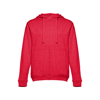 THC AMSTERDAM. Men's hoodie in cotton and polyester with full zip in tomato-red