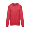 THC AMSTERDAM WOMEN. Women's hoodie in cotton and polyester with full zip in tomato-red