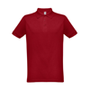 THC BERLIN. Men's short-sleeved polo shirt in blood-red